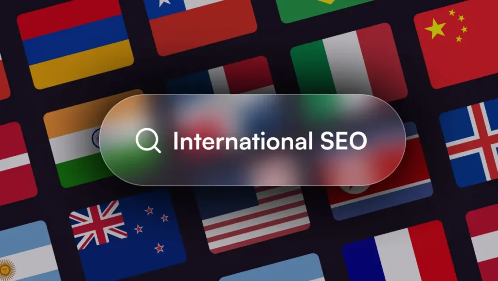 다국어 및 국제 SEO 전략을 점검하는 디지털 마케팅 전문가의 모습