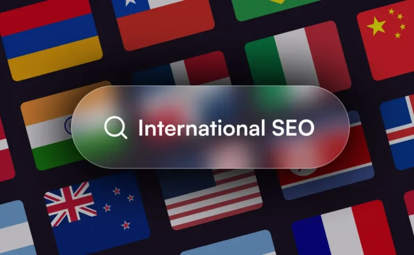 다국어 및 국제 SEO 전략을 점검하는 디지털 마케팅 전문가의 모습