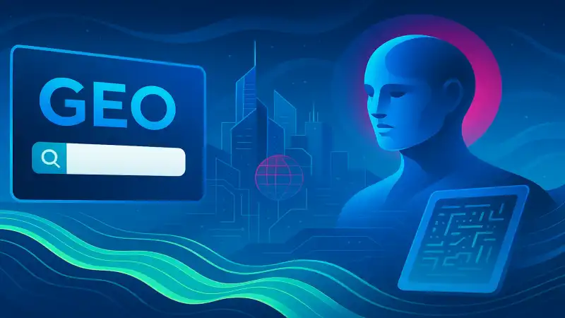 2026 GEO 전략과 글로벌 검색 전략 진화를 시각화한 글로벌 마케팅 로드맵 이미지