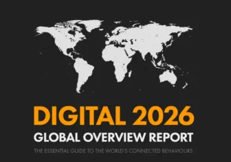 Digital 2026 글로벌 마케팅 트렌드를 보여주는 AI 검색, 비디오 커머스, 개인화 마케팅 전략 이미지
